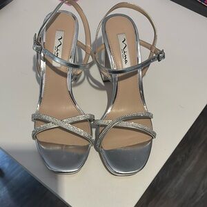 Silver Strappy Women's Sandals